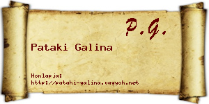 Pataki Galina névjegykártya